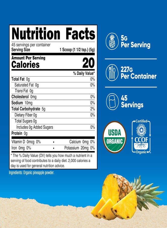 Nutricost Organic Pineapple Powder (8 OZ) - USDA Certified Organic, Pineapple Juice Powder, Gluten Free - Image 2